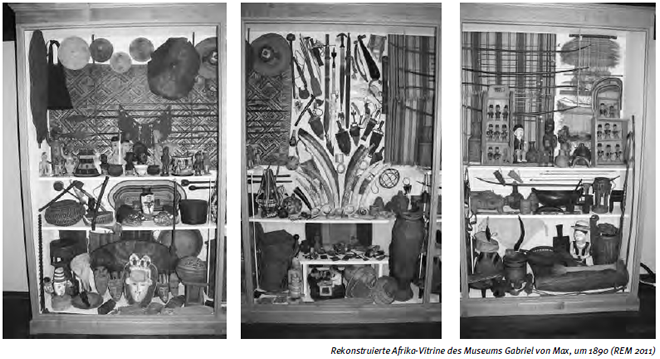 Rekonstruierte Afrika-Vitrine des Museums Gabriel von Max, um 1890 (REM 2011)