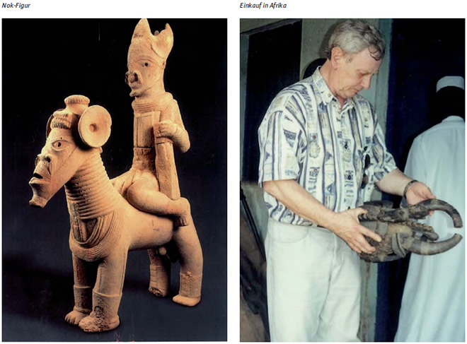 Nok-Figur und Einkauf in Afrika