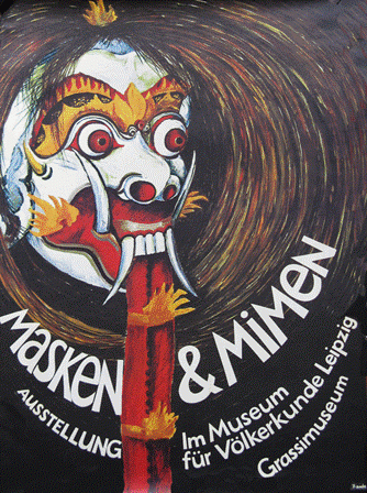 Ausstellungsplakat "Masken und Mimen" © GRASSI Museum für Völkerkunde zu Leipzig